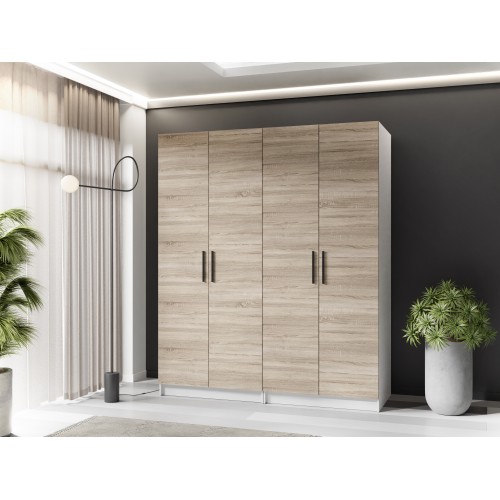 Skapis GOLD 4D, Balts/Ozols sonoma Skapis GOLD 4D, Balts/Ozols sonoma